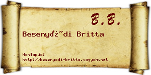 Besenyődi Britta névjegykártya
